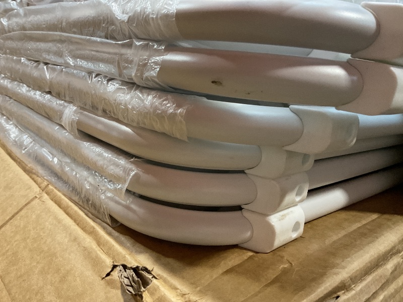 Photo 1 of 10 Pack White Plastic Folding Chairs, Indoor Outdoor Heavy-Duty Stackable Seats with Steel Frame, 350 lbs Capacity Portable Commercial Foldable Chairs for Party Events Wedding Dining Picnic Office