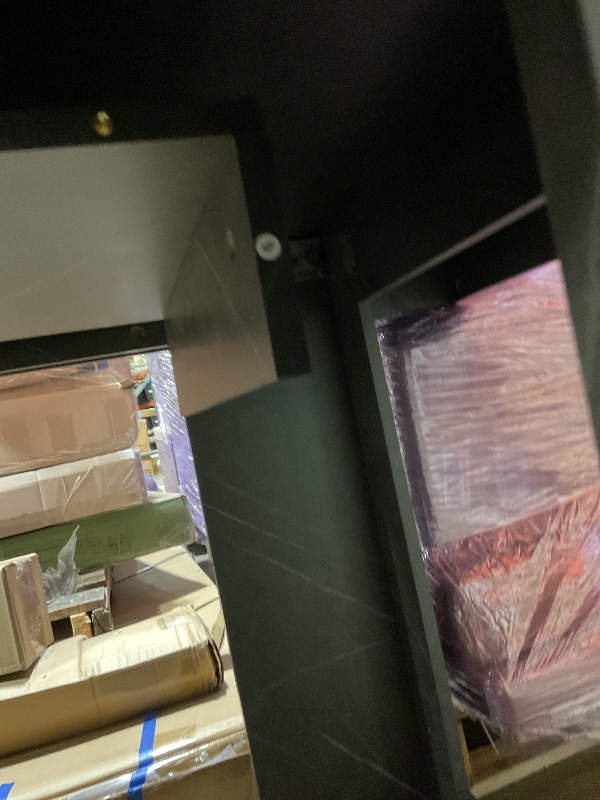 Photo 1 of **DIRT. SCRATCHES**Black wood extendable table. Stone accent