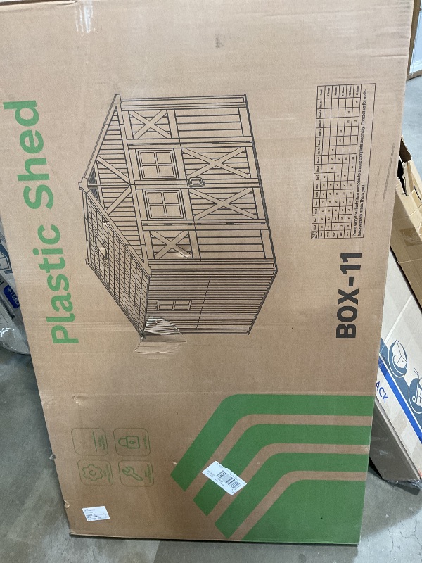 Photo 1 of ***FULL SET UNKNOWN/PICTURE FOR REFERENCE****Patiowell 10x12 FT Outdoor Storage Shed with Floor and Lockable Door, All Weather Plastic Shed Garden Shed with Skylight and Multiple Windows for Backyard, Patio, Lawn, Beige