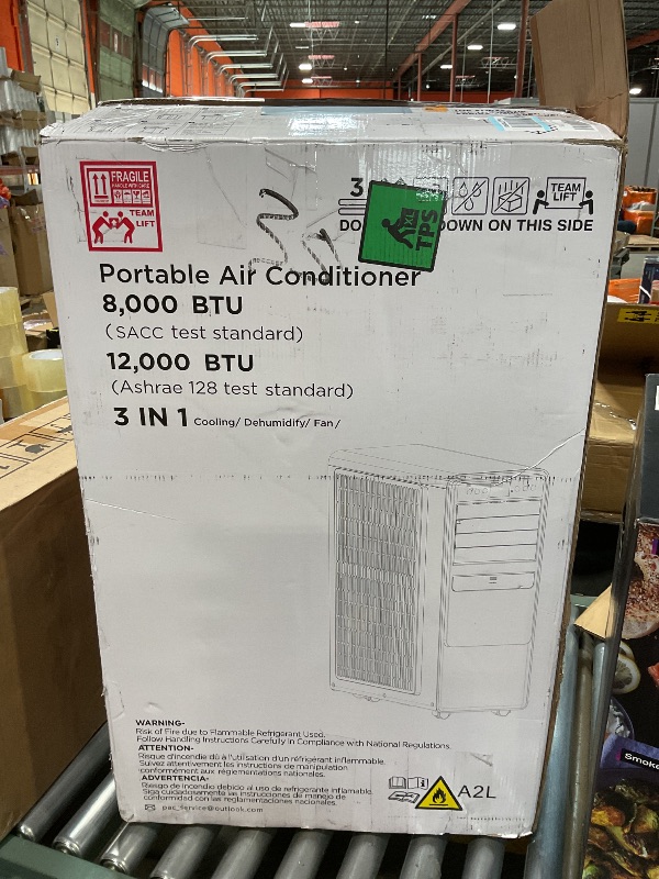 Photo 1 of *****FOR PARTS/ MISSING ASSEMBLY PIECES**** DOMANKI 12000 BTU Portable Air Conditioners for Room up to 500 sq.ft, 3-in-1 Free Standing Quiet Portable AC Unit with Fan & Dehumidifier, Remote Control, Sleep Mode/24h Timer, 4 Speed, Auto Swing