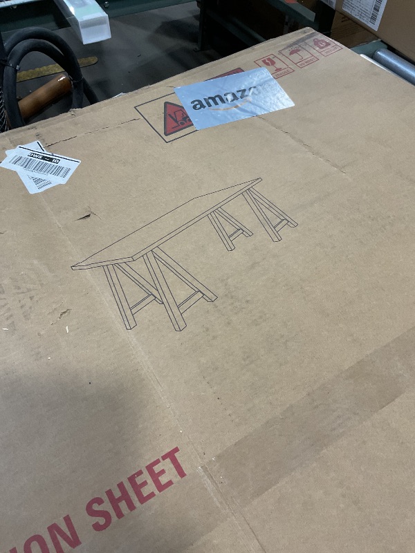 Photo 1 of **TABLE ONLY**Christopher Knight Home Rachel Mid-Century Modern 7 Piece Dining Set with A-Frame Table, Light Beige + Walnut