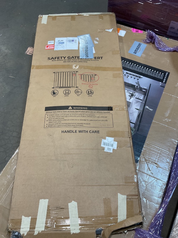 Photo 1 of **MINOR SCRATCHES FROM SHIPPING/seen in photo**SHYUJAJIE 71 Inch Extra Tall Pet Gate for Cats, 29.5-48.03" Adjustable Wide Dog Gates, Pressure Mounted Walk Through Tall Cat Gate for Doorways,Hallway,Stairs,House?Black?