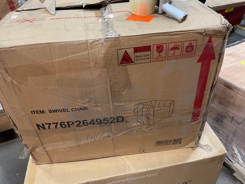 Photo 1 of **VERY MINIMAL DOG HAIR**Christopher Knight Home Monroe Velvet Swivel Club Chair, Armchair with 360-Degree Rotation, Upholstered Barrel Swivel Sofa Chair for Living Room, Tufted Back, Thick Cushion, Iron Base, Dark Brown