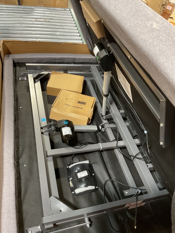 Photo 1 of ***MISSING ASSEMBLY PIECES*** Yiree Queen Adjustable Bed Base Frame, Massage & Wireless Remote, Dual USB Ports,Ergonomic Upholstered Bed Frame, Lift Motor, Under Bed Lighting, Independent Head and Foot Tilt