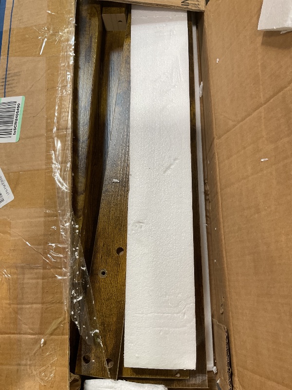 Photo 1 of ***MISSING ASSEMBLY INSTRUCTIONS**** Besiost 47" Farmhouse Wood Entryway Table Narrow Console Table with Storage Behind Couch Sofa Table with Shelves Entry Way Table with Open Storage, Easy Assembly, Rustic Brown