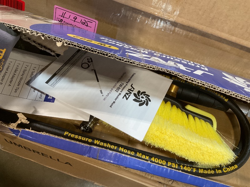 Photo 1 of **SCRAPES**janz 24 FT, Aluminum Telescoping Pressure Washer Wand with 2 Pressure Washer Extension Wands,Gutter Cleaner Attachment, 7 Spray Nozzle Tips, 2 Hose Inlet Adapters, Pivoting Coupler and Support Harness