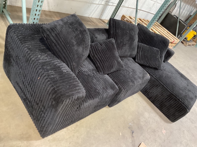 Photo 1 of **DIRT**BedLuxury 102" Cloud Sectional Couch with L-Shape Chaise,Modern Modular Sofa with Deep Seat, Upholstered Couches for Living Room Bedroom,No Assembly Required, Black