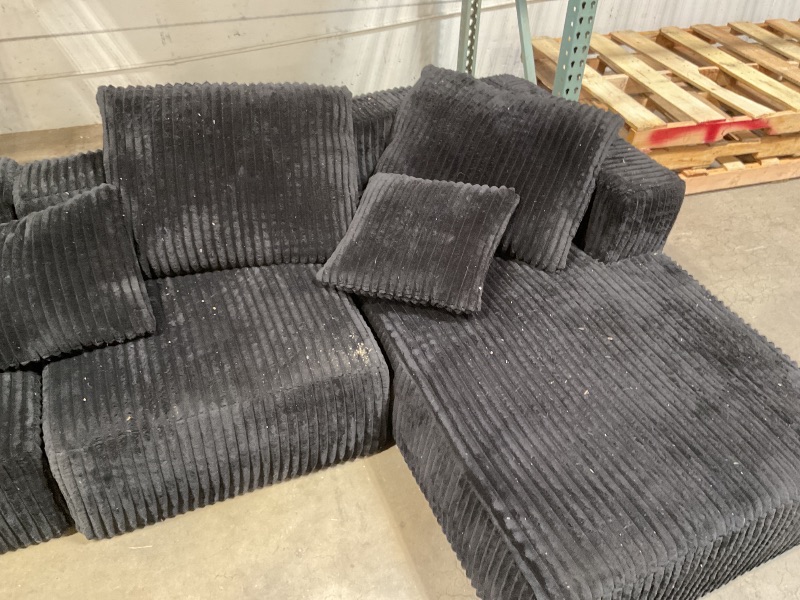 Photo 1 of **DIRT**BedLuxury 102" Cloud Sectional Couch with L-Shape Chaise,Modern Modular Sofa with Deep Seat, Upholstered Couches for Living Room Bedroom,No Assembly Required, Black