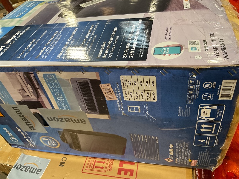 Photo 1 of **PLASTIC ON ADD ON PIECES BROKEN**Midea Duo 12,000 BTU (10,000 BTU SACC) High Efficiency Inverter, Ultra Quiet Portable Air Conditioner, Cools up to 450 Sq. Ft., Compatible with Alexa/Google Assistant, Includes Remote