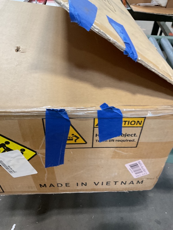 Photo 1 of **SCRATCHES. DIRT**DWVO LED Makeup Vanity Table with 3 Light Modes, 4 Storage Drawers, Built-in Power Outlets & Hairdryer Holder, Dressing Table with Cushioned Stool