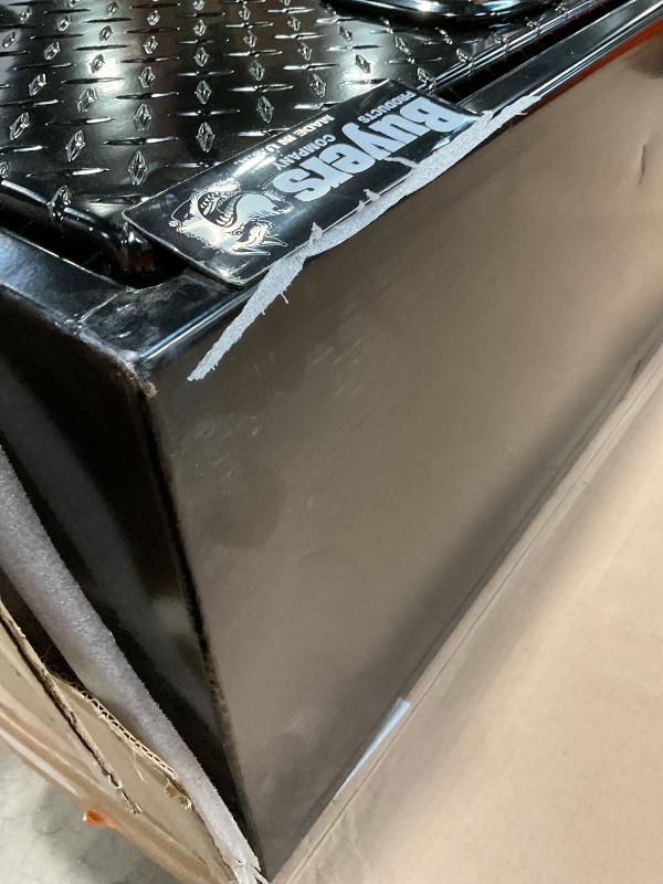 Photo 1 of **SCRAPES. DIRT. MISSING KEYS**Buyers Products 1702510 Black Steel Truck Tool Box With Aluminum Diamond Tread Door, 18 x 18 x 48 Inch, Made In The USA, Truck Box for Organization & Storage, Job Tool Chest, Contractor Toolbox
