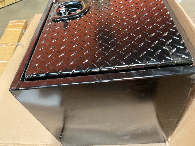 Photo 1 of **SCRAPES. DIRT. MISSING KEYS**Buyers Products 1702510 Black Steel Truck Tool Box With Aluminum Diamond Tread Door, 18 x 18 x 48 Inch, Made In The USA, Truck Box for Organization & Storage, Job Tool Chest, Contractor Toolbox