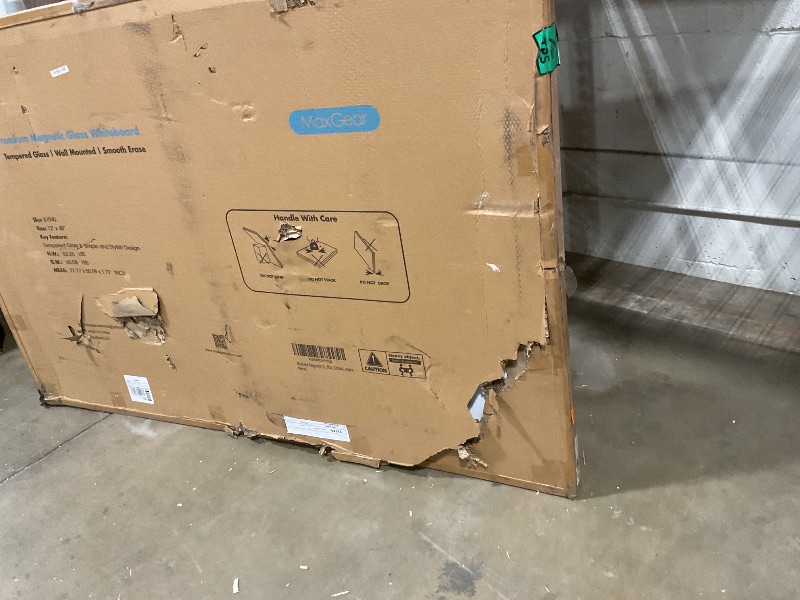 Photo 1 of **SCRAPE ON EDGE. SCRATCH ON CENTER **MaxGear Glass White Board 72"x48"(6' x4'), Wall Mounted Magnetic Glass Dry Erase Board, Extra Large Frameless Whiteboard with 1 Eraser,3 Markers and 6 Magnets for Office, School, Home