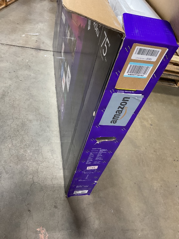 Photo 1 of *SELLING FOR PARTS. MAJOR DAMAGE TO SCREEN **Roku Smart TV 2025 – 75-Inch Pro Series, Mini-LED TV – RokuTV with Backlit Voice Remote Pro – Flat Screen 4K QLED Television with 120Hz Refresh Rate & Dolby Vision IQ, Live News, Sports, Entertainment