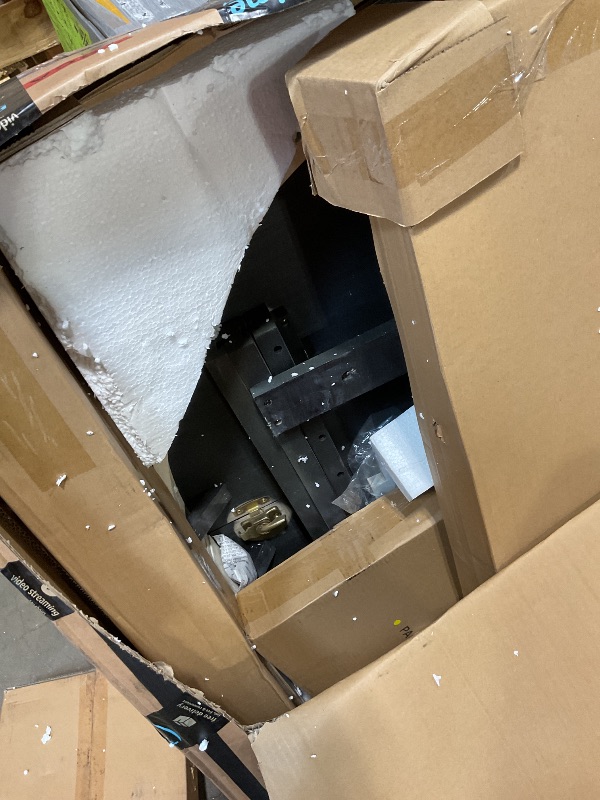 Photo 1 of **TABLE ONLY. SELLING AS PARTIAL SET**Lexicon Dante 5 Piece Counter Height Dining Table Set, Extendable Counter Height Dining Room Set for 4, Including 1 Round Kitchen Table and 4 Lattice Back Chairs, Antique White/Brown