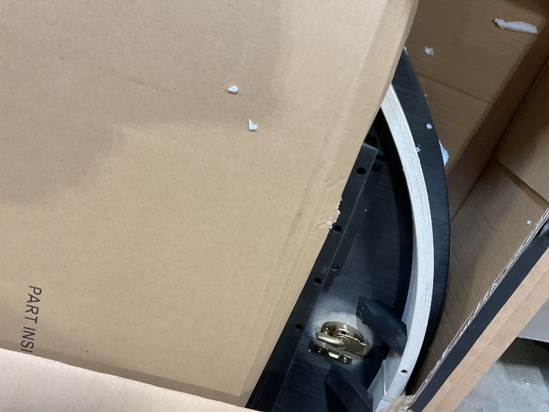 Photo 1 of **TABLE ONLY. SELLING AS PARTIAL SET**Lexicon Dante 5 Piece Counter Height Dining Table Set, Extendable Counter Height Dining Room Set for 4, Including 1 Round Kitchen Table and 4 Lattice Back Chairs, Antique White/Brown