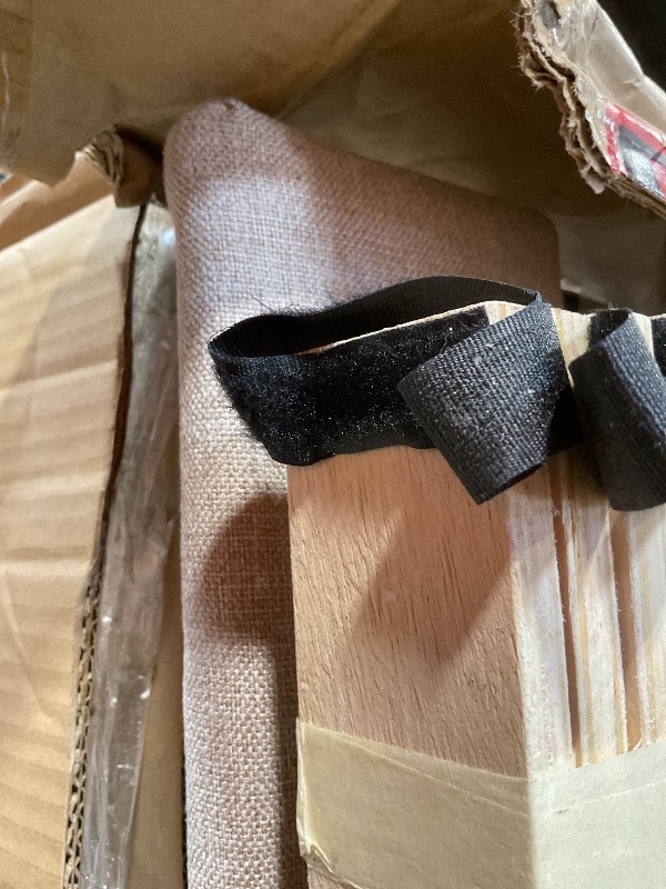 Photo 1 of **MISSING SOME HARDWARE**Novilla King Size Bed Frame with Adjustable Headboard Platform King Bed Frame Linen Fabric Upholstered Headboard, No Box Spring Needed, Noise-Free, Wooden Slats Support, Easy Assembly, Beige