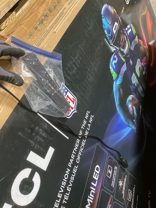 Photo 1 of **MAJOR DAMAGE TO SCREEN. SELLING FOR PARTS AS PARTIAL SET. MISSING LEGS**TCL 75 Inch Class QM6K Series | Mini LED QLED 4K HDR | 75QM6K, 2025 Model | 120HZ-144HZ High Brightness Smart Google TV Dolby Atmos Onkyo Audio | Voice Remote Alexa Gaming Streaming