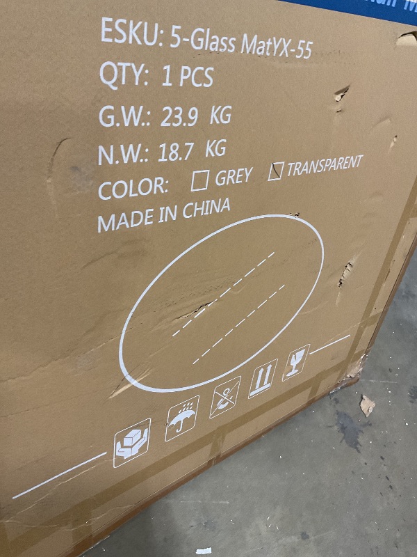 Photo 1 of **SCRAPE ON EDGE ONE SIDE**55*55 clear tempered glass chair mat