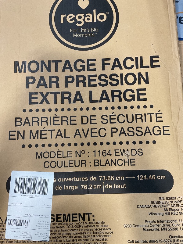 Photo 1 of ***UNKNOWN DAMAGES/ MISSING PIECES**** Regalo Easy Step 49-Inch Extra Wide Baby Gate