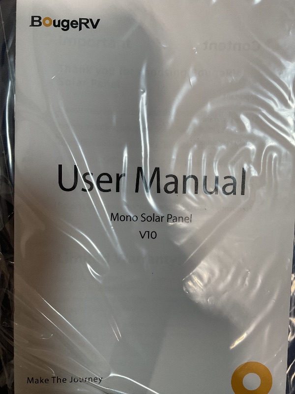 Photo 1 of ***UNTESTED/UNKNOWN DAMAGES/ MISSING PIECES*** BougeRV Solar Panel 16BB-300W N-Type