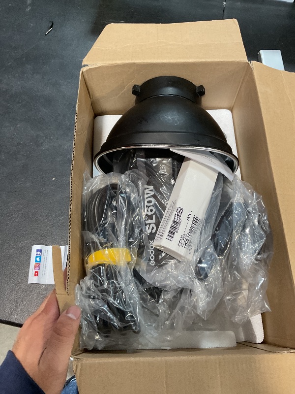 Photo 1 of ***FOR PARTS ONLY/ BROKEN*** Godox SL60W LED Video Light, 60W 5600K Daylight LED Continuous Light SL-60W, Powerful Studio Bright Light with Bowens Mount 10-100% Brightness for Video Recording Wedding