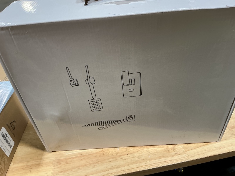 Photo 1 of **POSSIBLY FOR PARTS MISSING ASSEMBLY PIECES*** RTTWYYUU Matte Black Shower Tub Faucet Set, Wall Mounted 8 Inch Shower Heads with Handheld Spray Combo and Tub Shower Faucet, Luxury Bathroom Square Rain Shower System - 4 Hooks