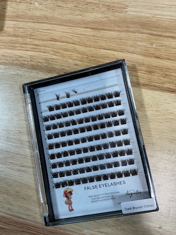 Photo 1 of ?VAYATOR Color Lash Cluster Light/Dark Brown/Black Brown Various Colored False Eyelashes Clusters Professional Makeup Lash Cluster Grafted Eyelash Extension (Dark Brown-10mm)