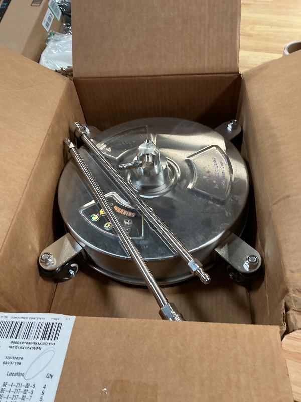 Photo 1 of 14" Pressure Washer Surface Cleaner with 4 Wheels - Stainless Steel Surface Cleaner for Pressure Washer Attachment for Concrete, Patio, Sidewalk, Deck and Driveways - PWS14