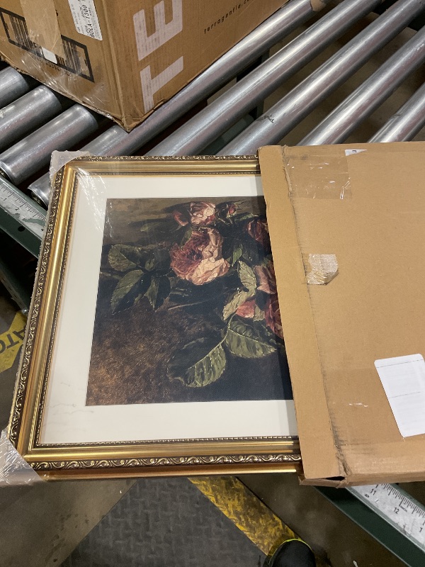 Photo 1 of **REFER TO NELLIS AUCTION PHOTO** VIYYIEA Gold Framed Wall Art Canvas Print Home Decor for Living Room White Sailboat Seascape Watercolor Vintage Beach Painting on Canvas - Coastal Wall Art Prints for Bedroom Office Bathroom 16x20in