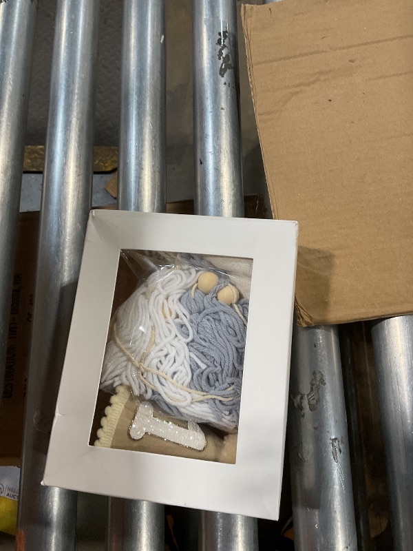 Photo 1 of 1st Birthday Highchair Banner Decorations For First Boys Khaki Cone Hat With One Cake Topper Photo Backdrop