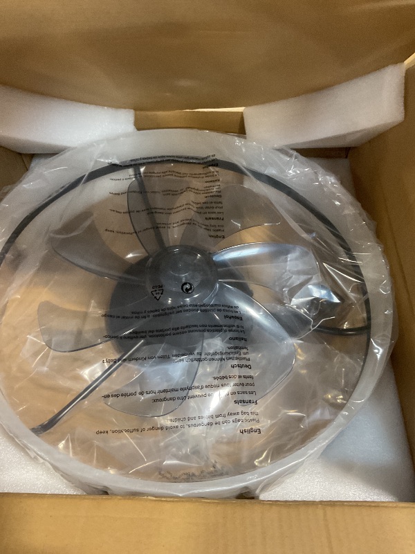 Photo 1 of ***UNTETSED / UNKNNOWN MISSING PIECES**** AQUBT Ceiling Fans with Lights and Remote, 20" Modern Low Profile Ceiling Fan with Light, Stepless Color Temperature Change and 6 Speeds for Bedroom, Kids Room and Living Room (Black)