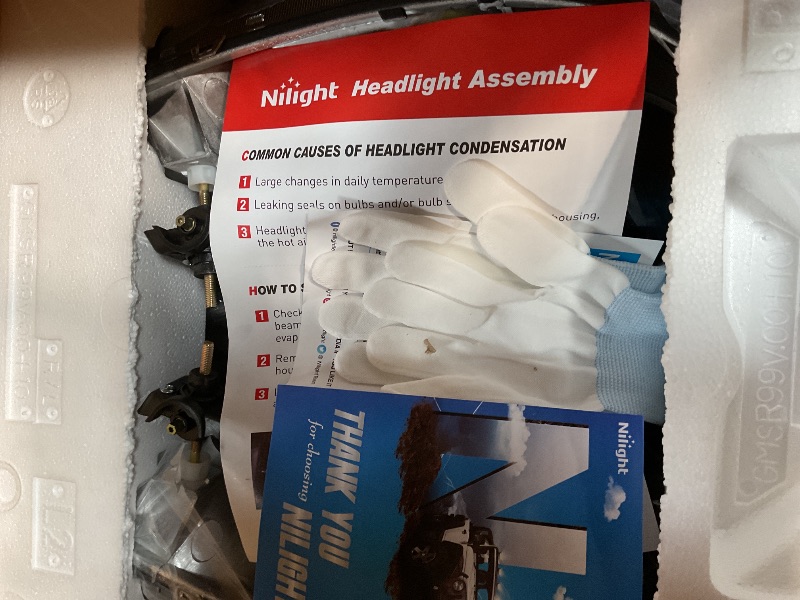 Photo 1 of ***UNSURE EXACT MODEL INACCURATE*** Nilight Headlight Assembly Compatible for 1999 2000 2001 2002 2003 2004 2005 2006 GMC Sierra Yukon, Black Housing Amber Corner Clear Lens, Headlights Assembly Replacement