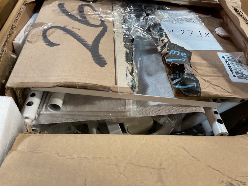 Photo 1 of ***POSSIBLY FOR PARTS/ MISSING ASSEMBLY PIECES & INSTRUCTIONS*** SWTYMIKI Rolling Clothing Garment Rack - Portable Freestanding Clothes Racks for Hanging Clothes, Storage Rack for Bedroom Closet, Laundry with Lockable Wheels, White