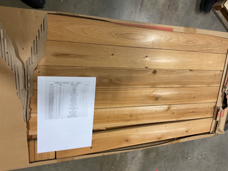 Photo 6 of Backyard Discovery Endeavor II Cedar Wood Swing Set with Wave Slide, Play Deck, Double Rock Wall, Picnic Table, Climbing Wall, Belt Swings, Web Swing, Toy Telescope, Step Ladder, Outdoor Playset