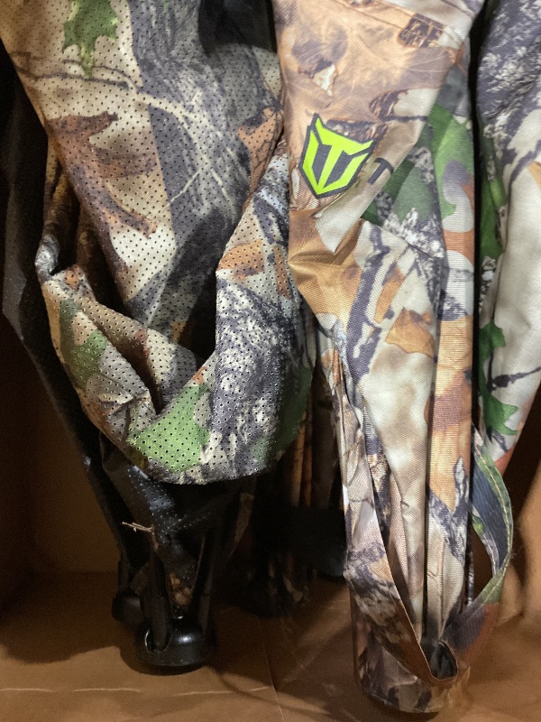 Photo 1 of ***MISSING CROSS ASSEMBLY PIECES*** TIDEWE Hunting Blind 270°See Through with Carrying Bag, Pop Up Ground Blinds, Portable Resilient Hunting Tent (Forest Fade Camo, 3-4 Person)