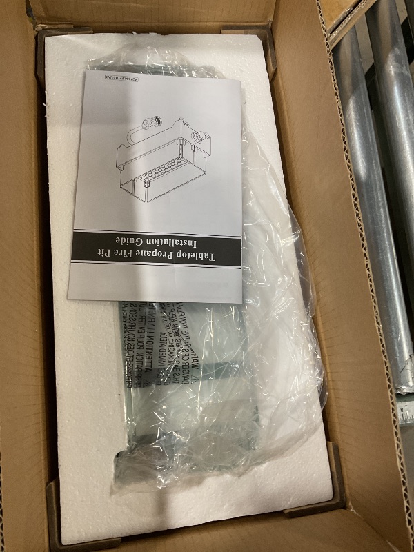 Photo 1 of ***POSSIBLY FOR PARTS/ UNKNOWN DAMAGES*** GRISUN Tabletop Fire Pit,15 Inch Propane Fire Pit Table,30000 BTU Table Top Firepit with Glass Wind Guard,Stainless Steel Burner,Fire Glass,Portable Propane fire Pit for Patio, Camping, Backyard & RV