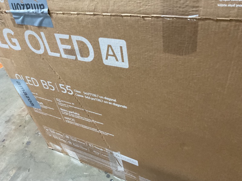 Photo 1 of *** FOR PARTS ONLY DISPLAY IS DAMAGED*** LG 55-Inch Class OLED AI 4K B5 Series Smart TV w/Dolby Atmos, Dolby Vision, HDR10, AI Super Upscaling 4K, Filmmaker Mode, Wow Orchestra, Alexa Built-in (OLED55B5PUA.AUSZ, 2025)