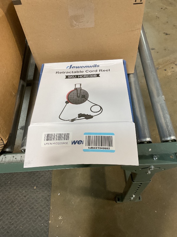 Photo 1 of DEWENWILS 30 Ft Retractable Extension Cord Reel, Ceiling or Wall Mount 16/3 Gauge SJTW Power Cord with 3 Electrical Outlets Pigtail for Garage and Shop, 10 Amp Circuit Breaker, Metal Plate, UL Listed
