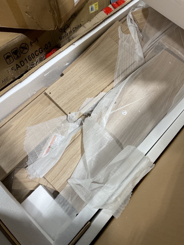 Photo 1 of ***FOR PARTS / MISSING ASSEMBLY PIECES*** LINSY Fluted Dresser for Bedroom with 6 Drawers, Mid Century Modern Chest of Drawers with Gold Metal Handles, Wide Boho Wood Dressers, Large Farmhouse Storage Cabinet for Bedroom, Living Room, Oak