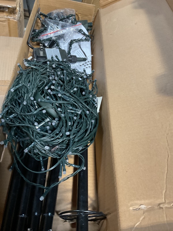 Photo 1 of Lomotech RGB Color Changing Christmas Tree Lights - 10Ft 404 LED with 7.08" Topper, Remote Controll Waterproof Iron Pole Waterfall Holiday Tree Lights for Outdoor Christmas Decorations