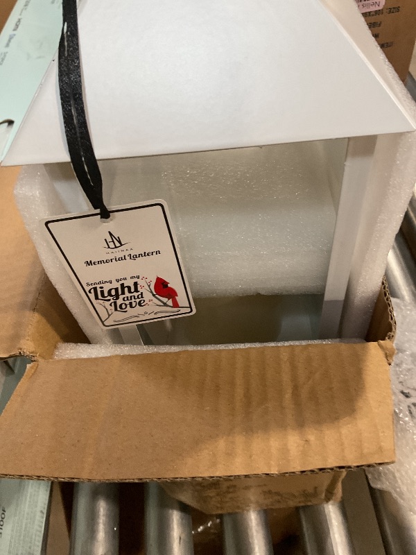 View 3 of **NO CANDLE** HN HAIINAA Memorial Lantern Bereavement Gifts in Memory of Loved One - Remembrance Sympathy Gifts for Loss of Mother or Father with LED Candle and Remote