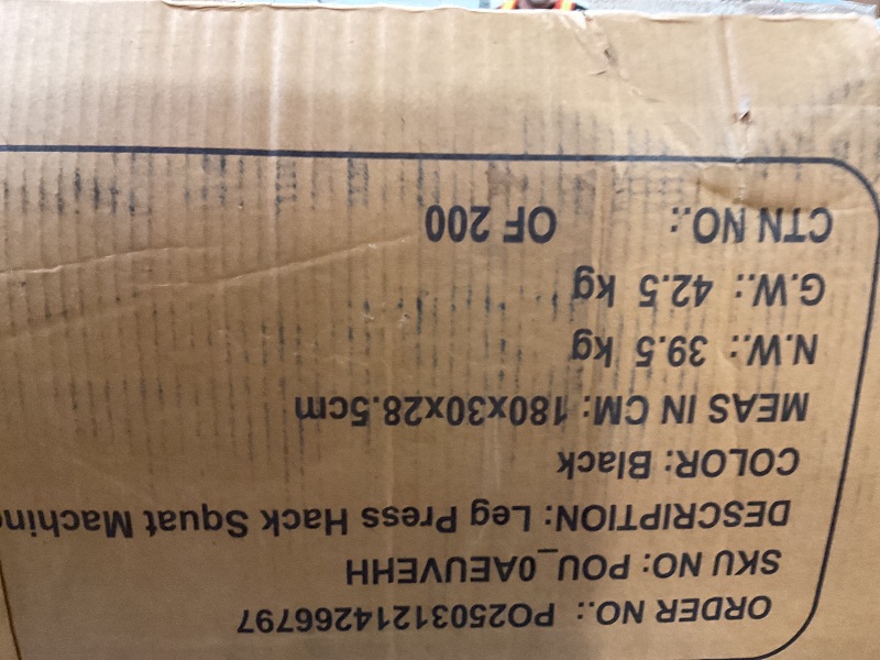 Photo 1 of ****MARKED AS BOX 2 BUT ONLY 1 BOX IS INCLUDED**** Garvee Leg Press Hack Squat Machine 2 in 1 Combo Workout Machine for Home Gym with Linear Bearing & Solid Steel Pipe, Lower Body Strength Training Equipment
