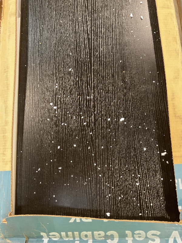 Photo 1 of ***FOR PARTS ONLY / NON-FUNCTIONAL (DAMAGED)*** Mid-Century Modern TV Stand for 55-60 Inch TVs, Wooden Entertainment Console with Storage, Media Table with 2 Cabinets, Soft-Close Hinges, Handle Doors, Living Room & Office Furniture?Black