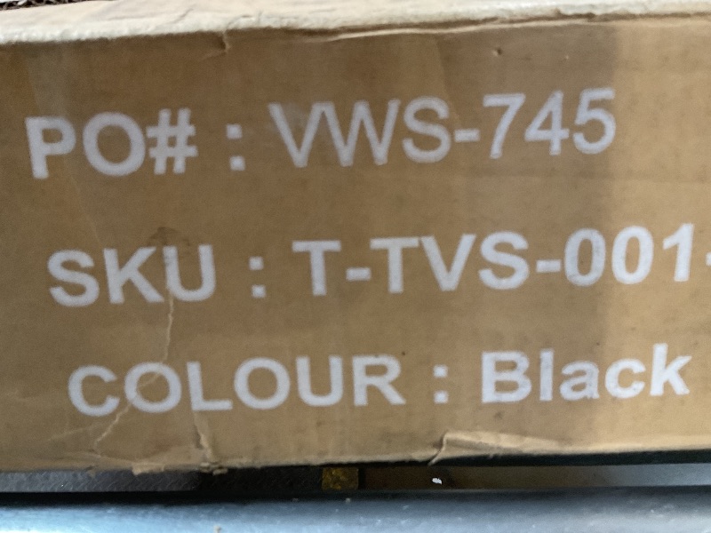 Photo 1 of ***FOR PARTS ONLY / NON-FUNCTIONAL (DAMAGED)*** Mid-Century Modern TV Stand for 55-60 Inch TVs, Wooden Entertainment Console with Storage, Media Table with 2 Cabinets, Soft-Close Hinges, Handle Doors, Living Room & Office Furniture?Black