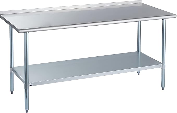 Photo 1 of *PARTS ONLY*
ROCKPOINT Stainless Steel Table for Prep & Work with Backsplash 30x72 Inches, NSF Metal Commercial Kitchen Heavy Duty Table with Adjustable Under Shelf and Table Foot for Restaurant, Home and Hotel