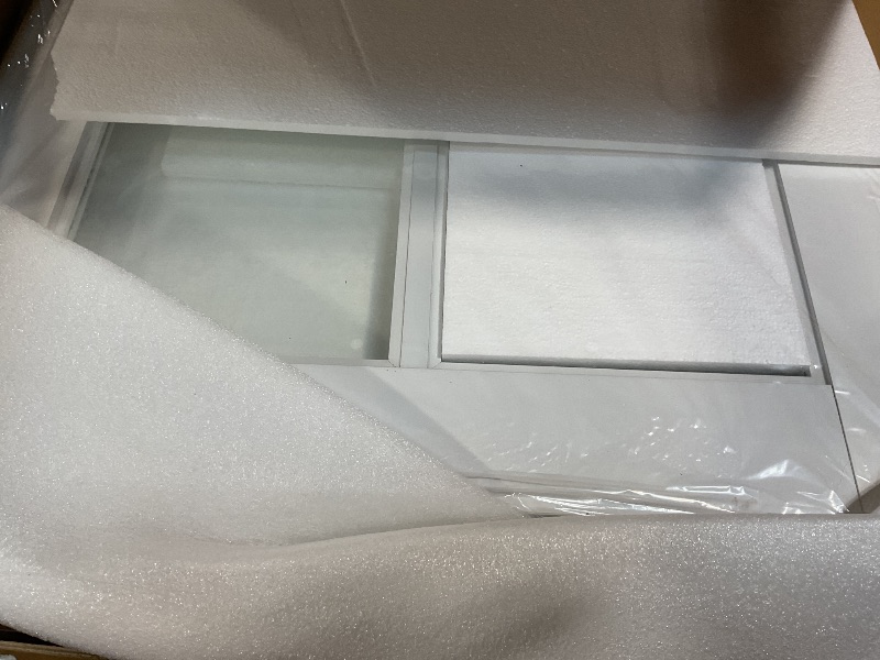 View 3 of (32" x 2) x 80" Clear Glass French Interior Door Slab, 10-Lite Glass Pantry Door for Bathroom Laundry Closet Pocket, Solid Core Pre-Assembled Panel Without Hardware, White