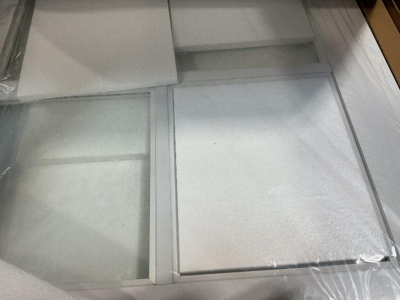 View 4 of (32" x 2) x 80" Clear Glass French Interior Door Slab, 10-Lite Glass Pantry Door for Bathroom Laundry Closet Pocket, Solid Core Pre-Assembled Panel Without Hardware, White
