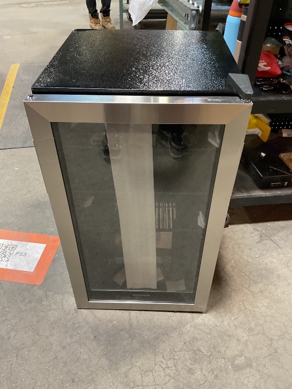 Photo 1 of ***MINOR DAMAGE ***Honeywell Beverage Refrigerator and Cooler, 116 Can Mini Fridge with Glass Door for Soda Beer or Wine for Office or Bar with Adjustable Removable Shelving, Commercial Grade