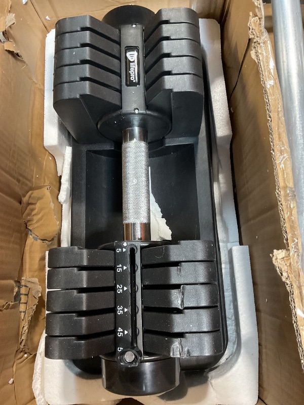 Photo 1 of ***MINOR DENT***Lifepro Adjustable Dumbbells Set/Single - 15lb 43lb 55lb 90lb 25 lb Dumbbell Sets with Rack - Quick Adjust, Secure Grip weights dumbbells set - Compact Hand Weights for Women/Men at Home Gym